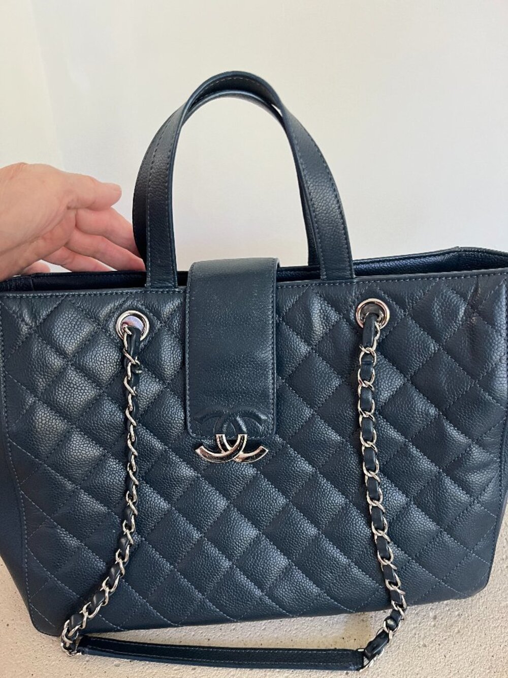 CHANEL Large Navy Shopping Bag, - Picture 9 of 9